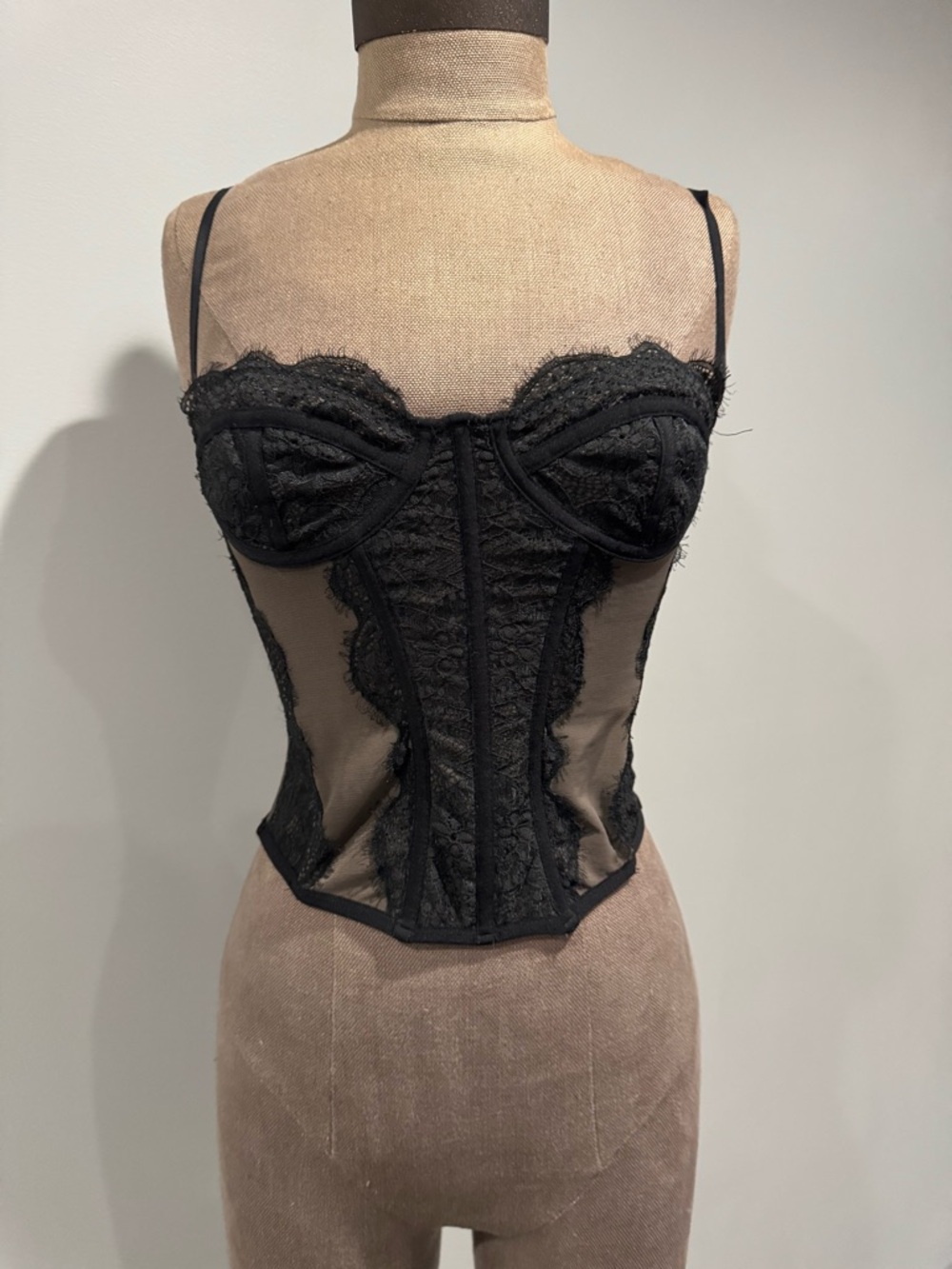 Black Lace Corset Underwire Bustier Corset Top - Women Intimates